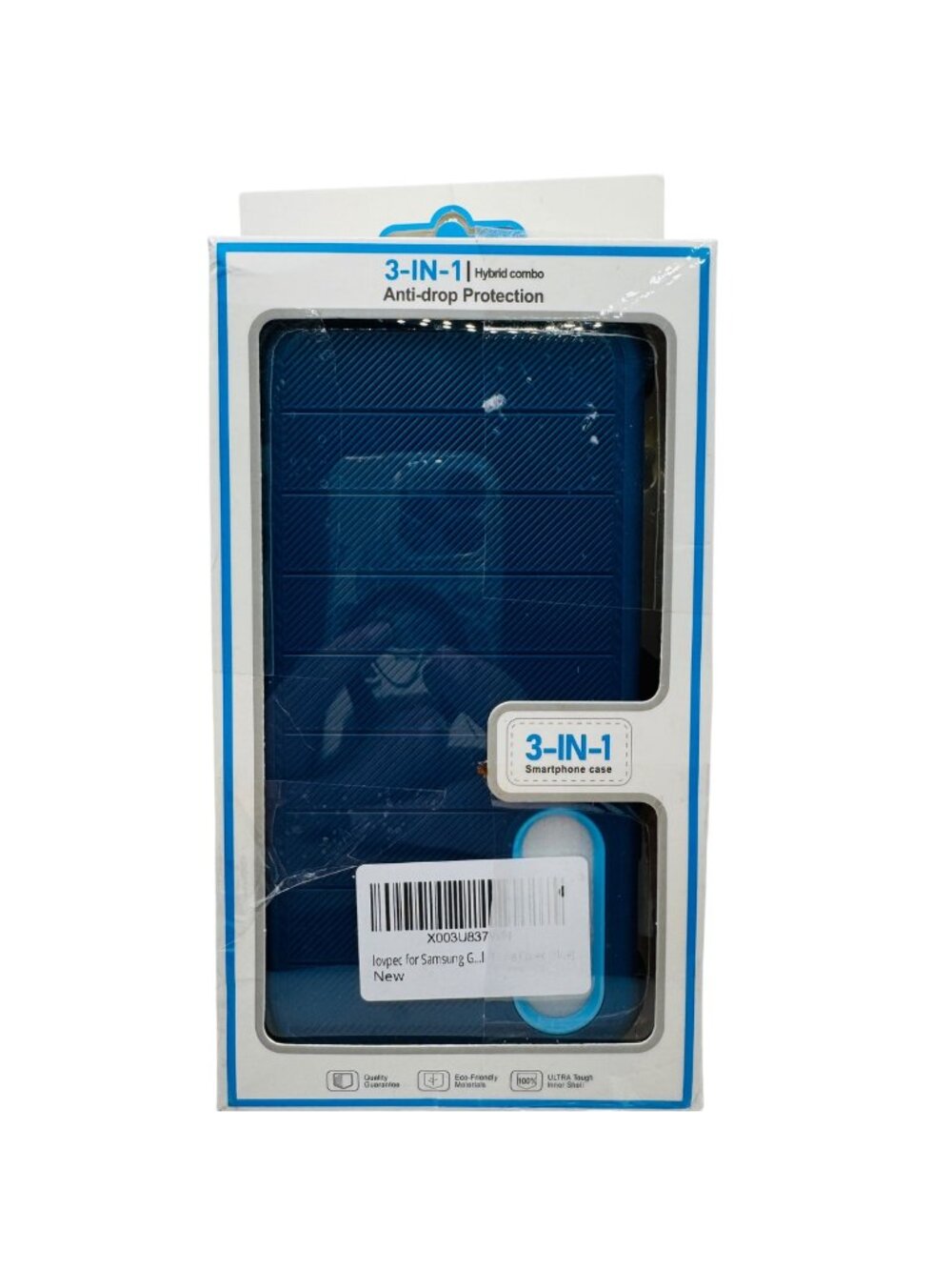 3-In-1 Blue Hybrid Shockproof Phone Case With Belt Clip For Samsung Galaxy